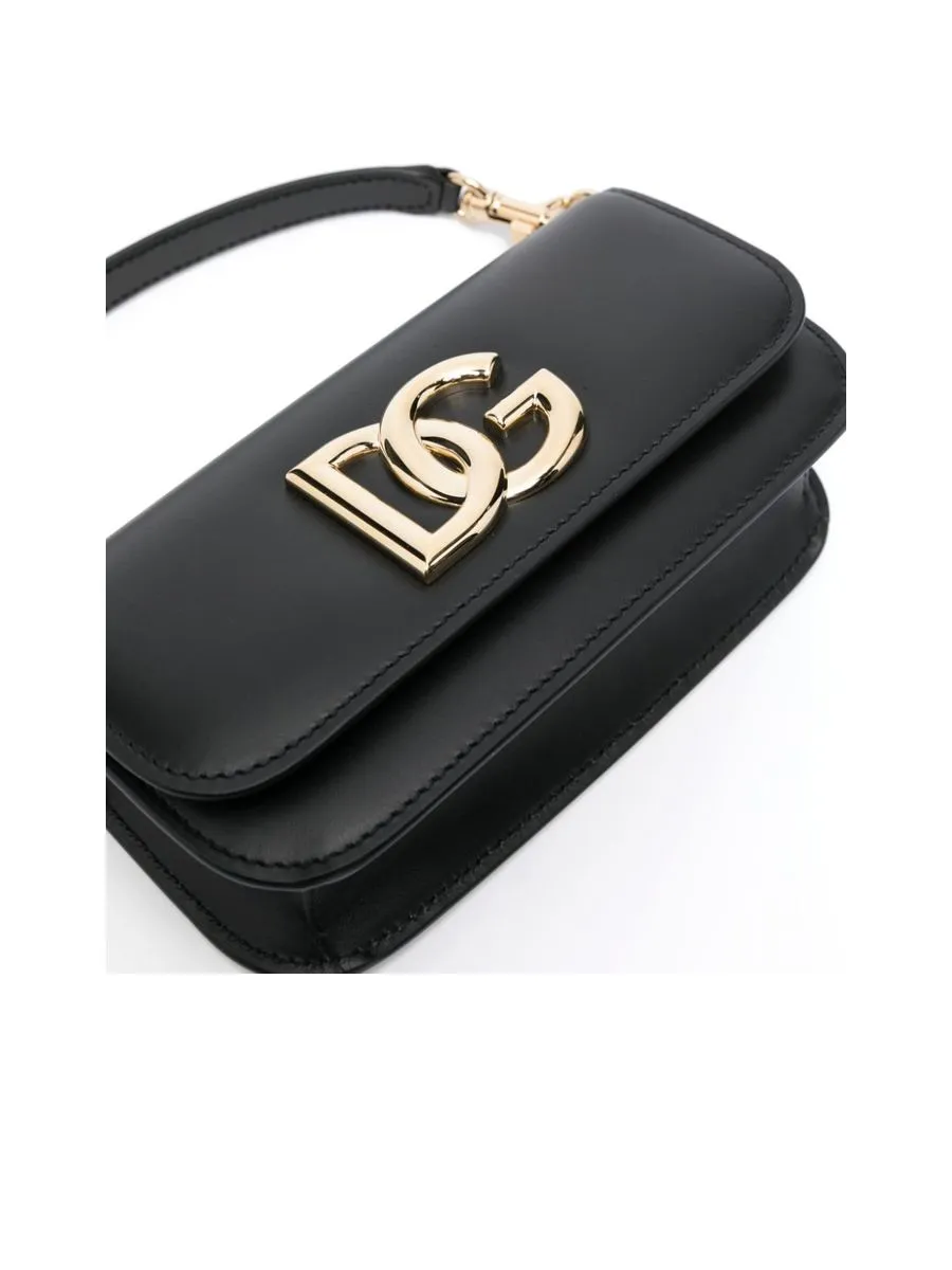 Grained Texture Leather Shoulder Bag