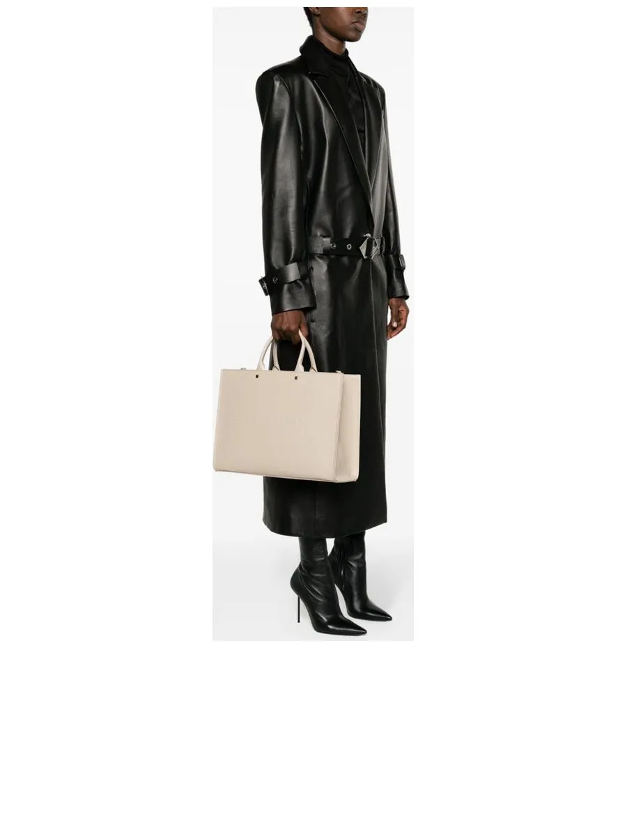 Grained Texture Shopper With Detachable Strap