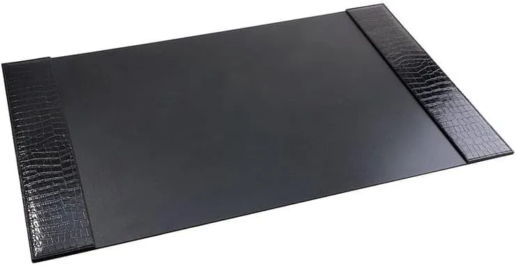 Graphic Image Desk BLOTTER (LG-32in) Black Crocodile-Embossed Leather (tm) -