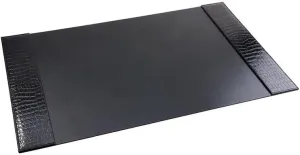 Graphic Image Desk BLOTTER (LG-32in) Black Crocodile-Embossed Leather (tm) -