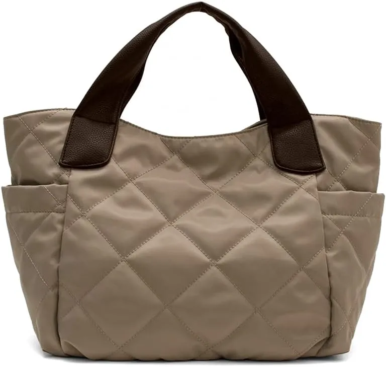 Gratante] Quilted 2-Way Nylon Big Tote Bag, Women's Bag abb-g0074