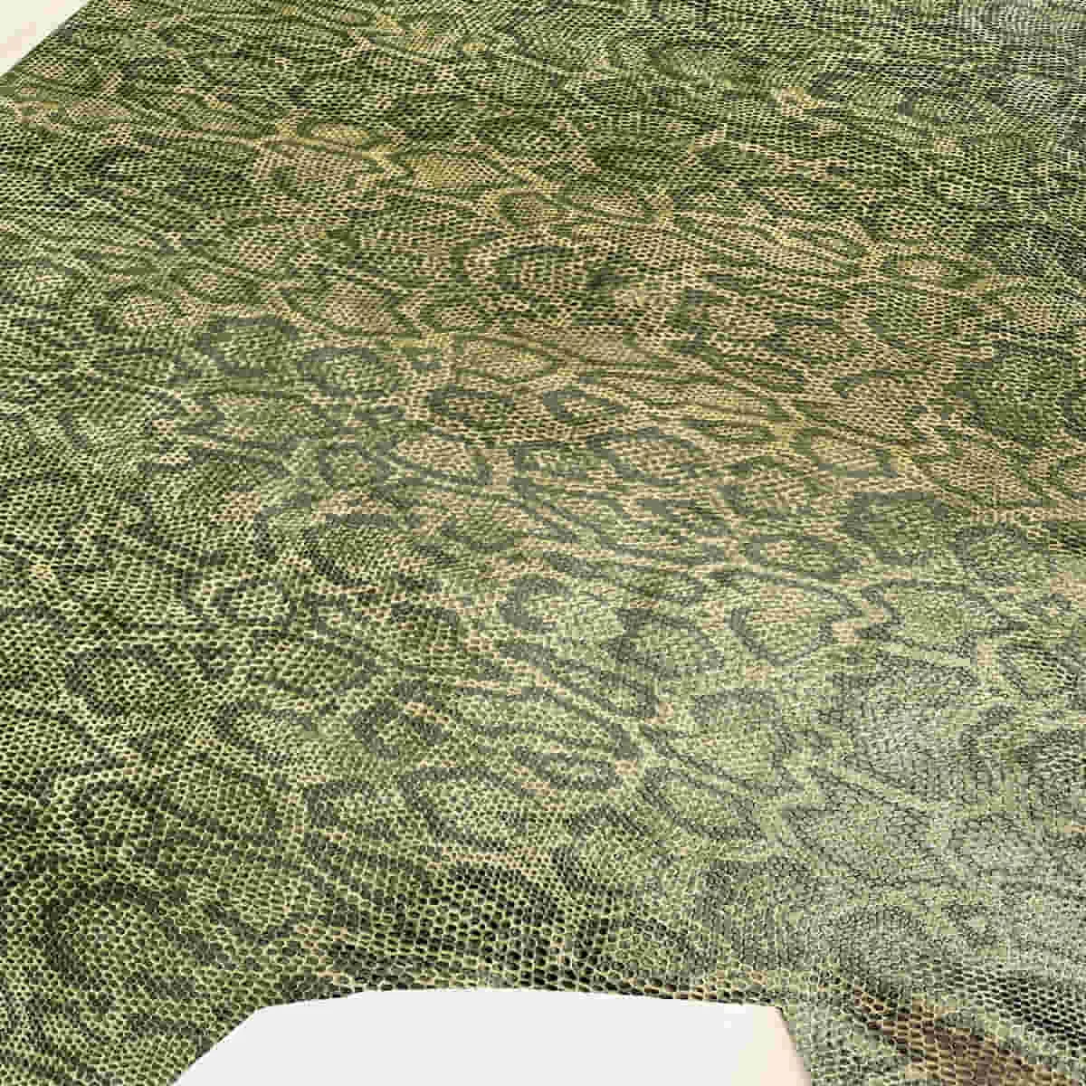 Green Snake Patterned Leather