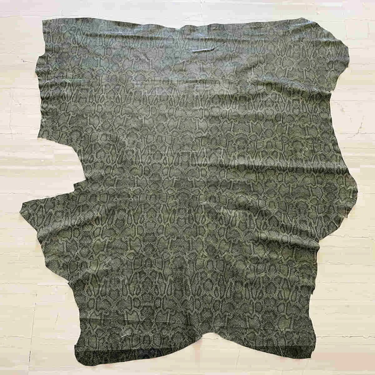 Green Snake Patterned Leather