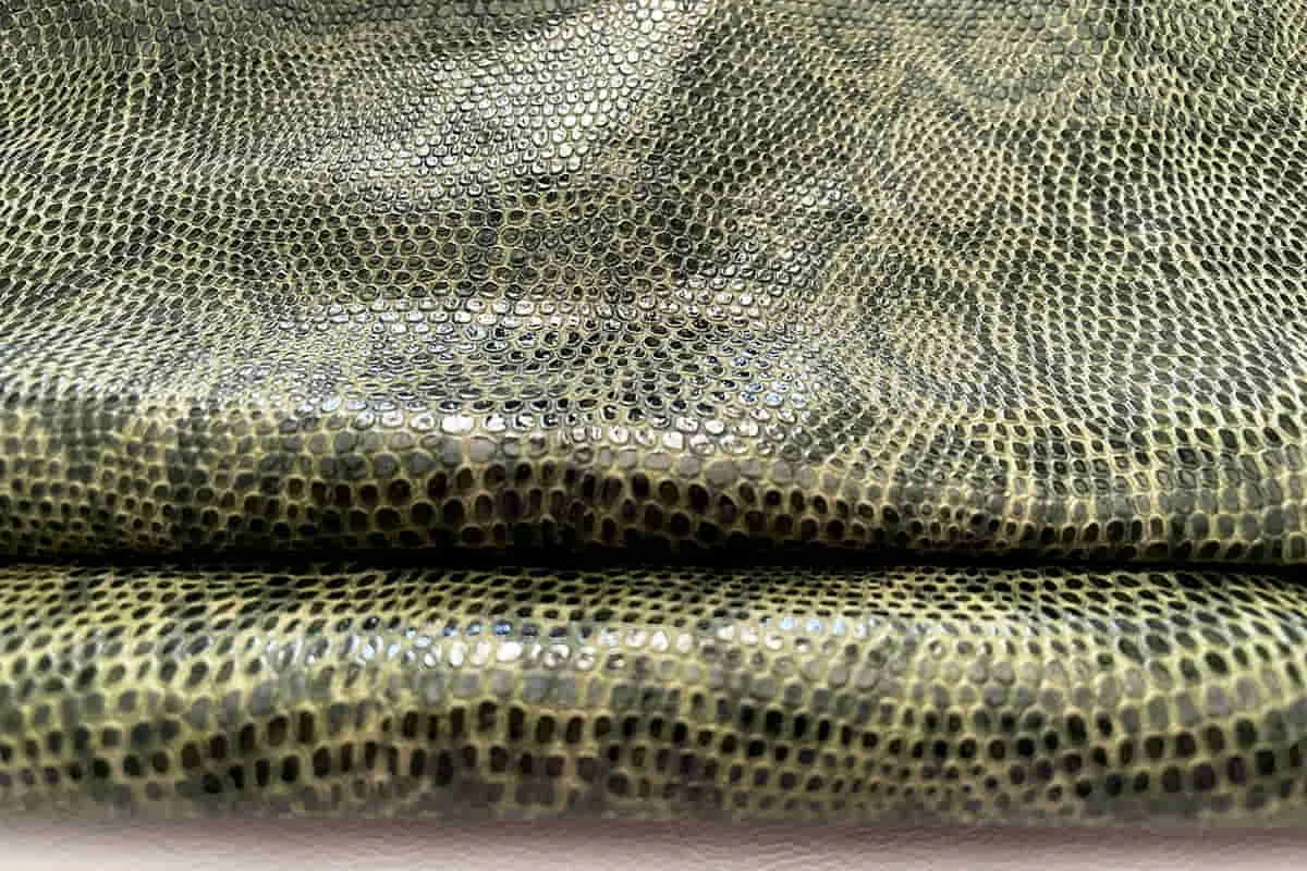 Green Snake Patterned Leather