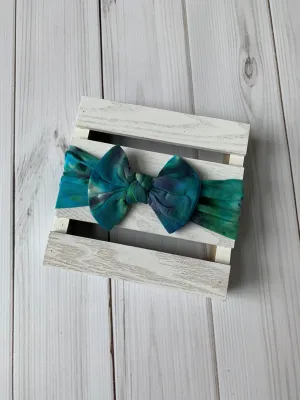 Green Tie Dye Nylon Headband