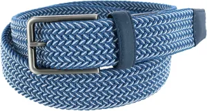 Greg Norman Men's Two Tone Stretch Belt, 36, Blue and White