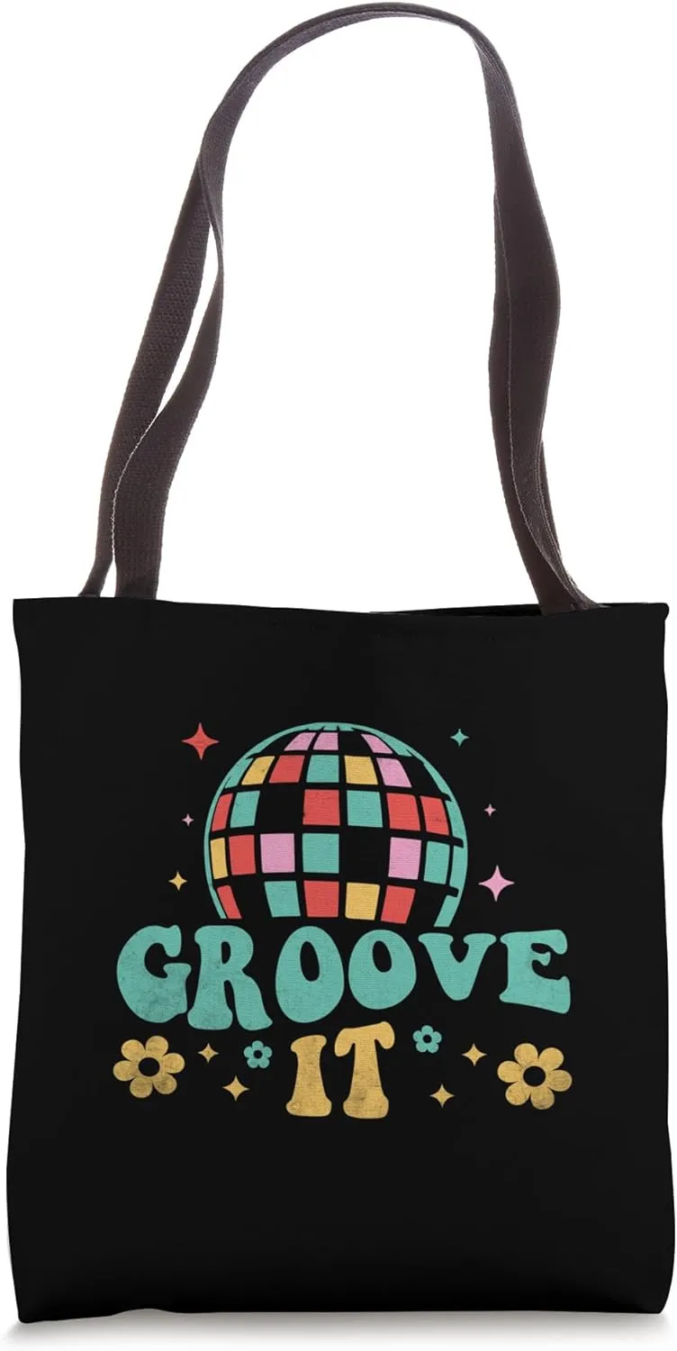 Groove It Vintage 70’s Dancing Retro Dance Music Tote Bag