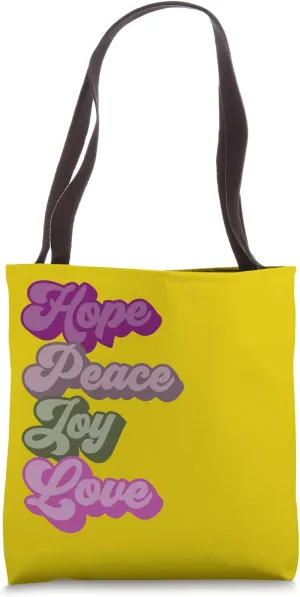 Groovy Advent Sundays Hope Peace Joy Love Christmas Christ Tote Bag