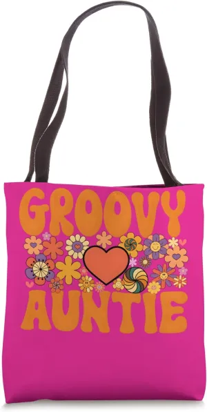 Groovy Auntie Retro-Inspired Stylish Design Tote Bag