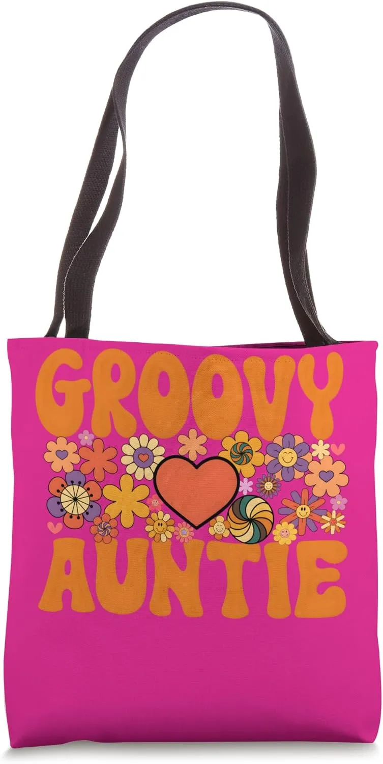 Groovy Auntie Retro-Inspired Stylish Design Tote Bag