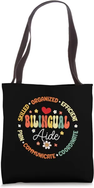 Groovy Bilingual Aide Teachers Back to School Spanish Tote Bag
