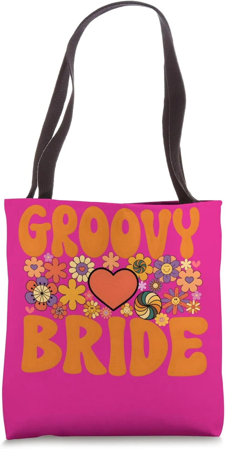 Groovy Bride Retro-Inspired Stylish Design Tote Bag