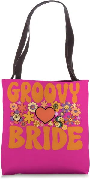 Groovy Bride Retro-Inspired Stylish Design Tote Bag