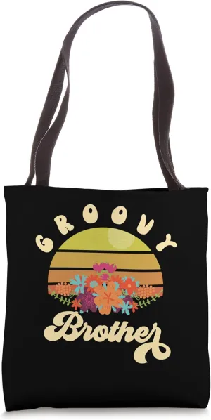 Groovy Brother Floral Rainbow for Siblings Tote Bag