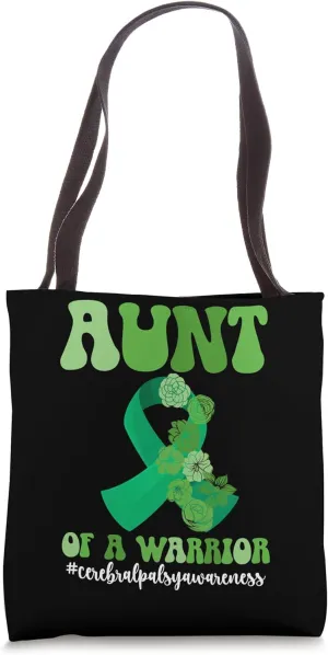 Groovy Cerebral Palsy Aunt Of A Cerebral Palsy Warrior Aunt Tote Bag