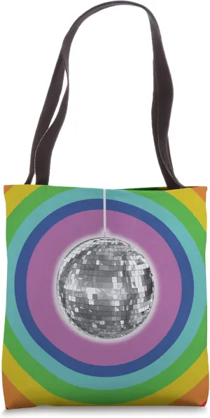 Groovy Dance Rainbow Disco Ball Tote Bag