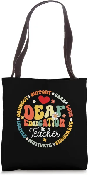 Groovy D/HH Deaf Education Teacher Squad ASL Teachers Tote Bag