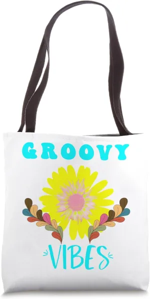 Groovy Flowers,Flower Boho Style,Vibes Conversational Tote Bag