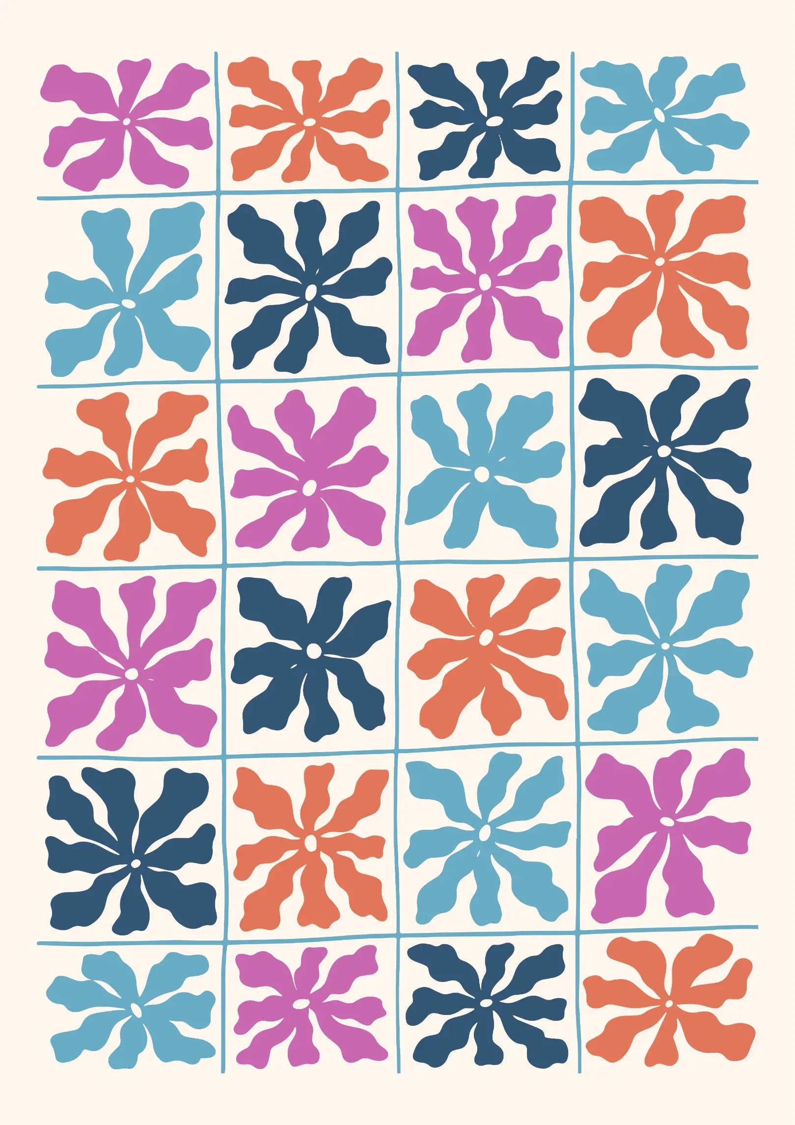 Groovy Garden Grid Canvas Wall Art