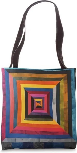 Groovy Geometric Design - Retro 70s Inspired Abstract Art Tote Bag