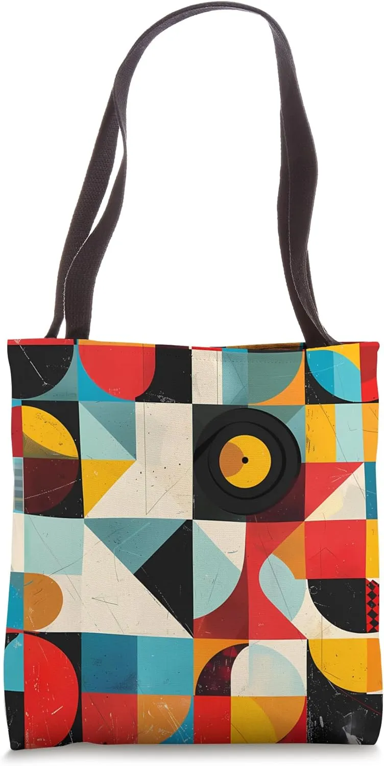 Groovy Geometric Design - Retro 70s Inspired Abstract Art Tote Bag