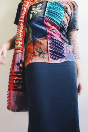 Groovy Grunge Patchwork Vintage Tee: Embrace the Fairycore Artsy Vibes