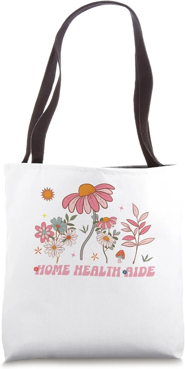 Groovy Home Health Aide Wildflower Flowers Summer Tote Bag