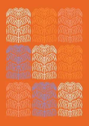 Groovy Palm Pattern Canvas Wall Art