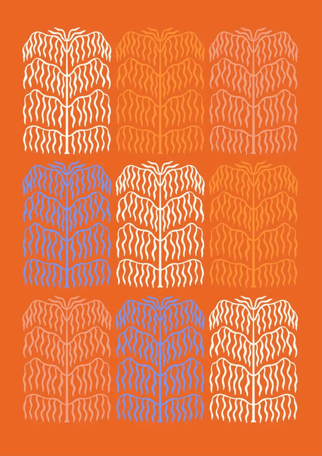 Groovy Palm Pattern Canvas Wall Art