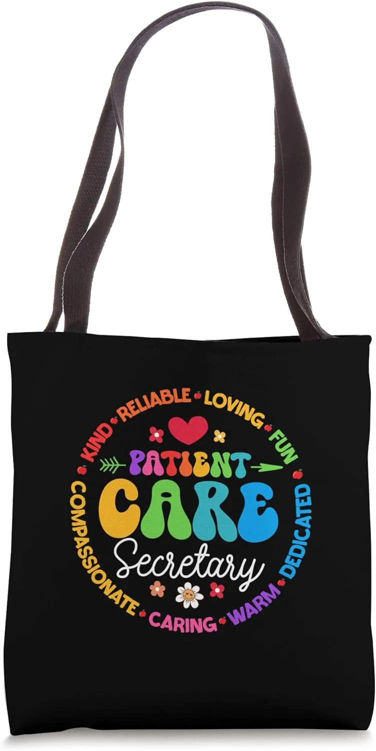 Groovy Patient Care Secretary Appreciation Office Tote Bag