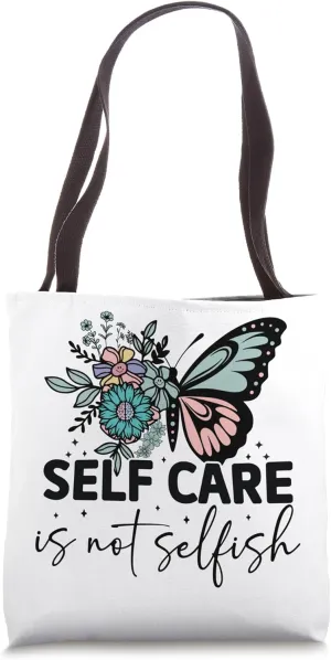 Groovy Self-Care Is Not Selfish Vintage Hippie Tote Bag