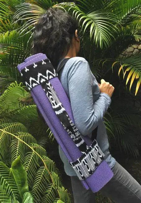 Groovy Yoga Mat Sling with Black and White Patterned Accessories