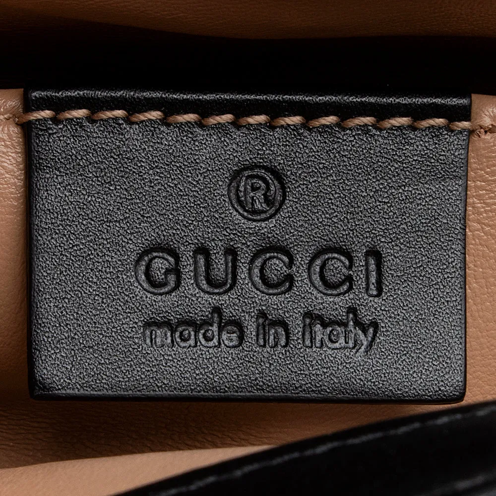 Gucci Calfskin Pearl Bee Broadway Mini Shoulder Bag (SHF-21311)