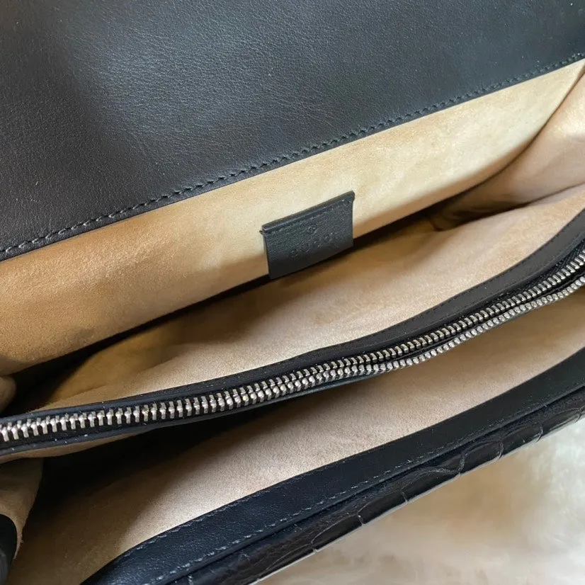 Gucci Dionysus Black Leather Shoulder Bag - Preloved