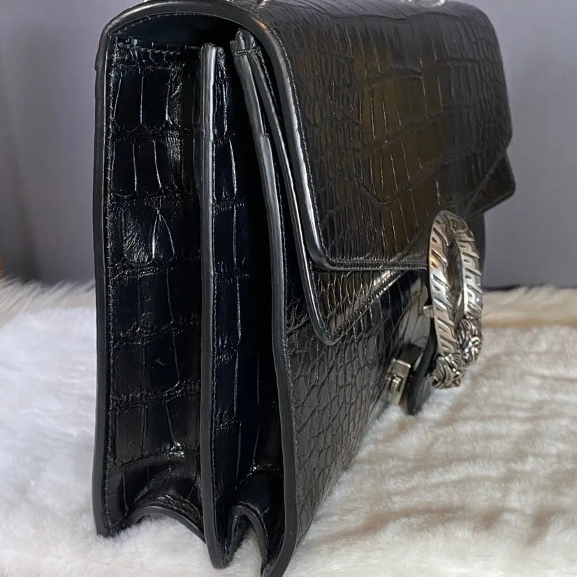 Gucci Dionysus Black Leather Shoulder Bag - Preloved
