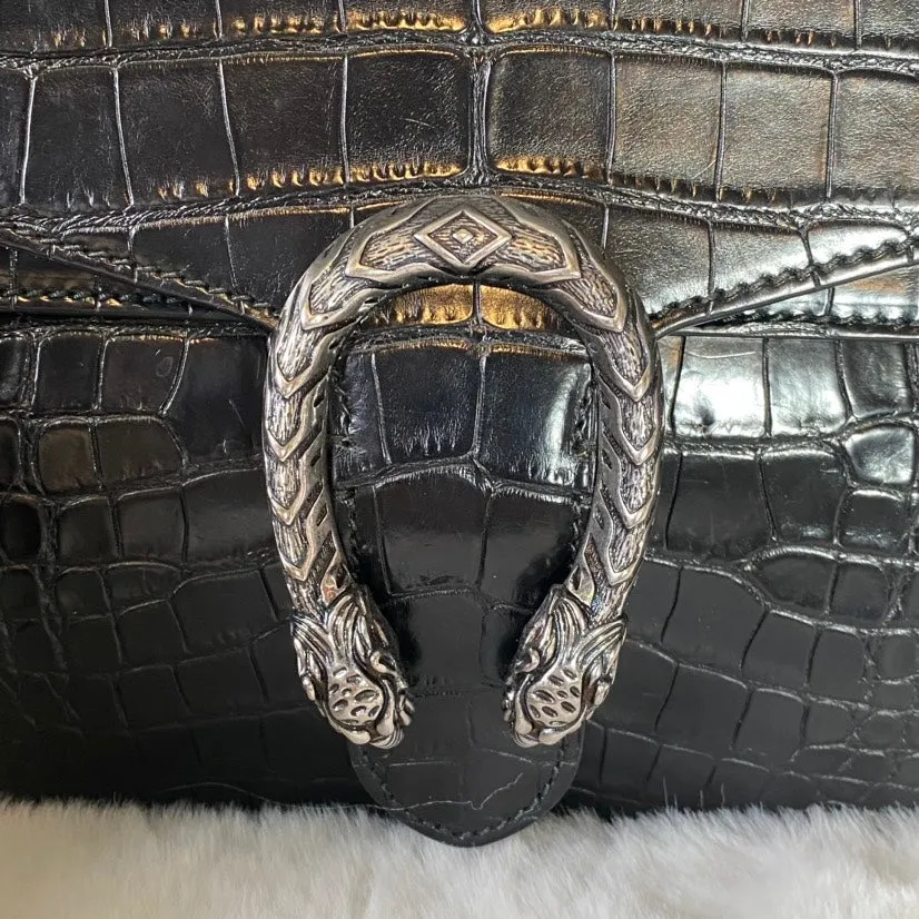 Gucci Dionysus Black Leather Shoulder Bag - Preloved