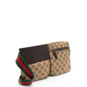 Gucci GG Canvas Double Pocket Belt Bag (SHF-AmXbhv)