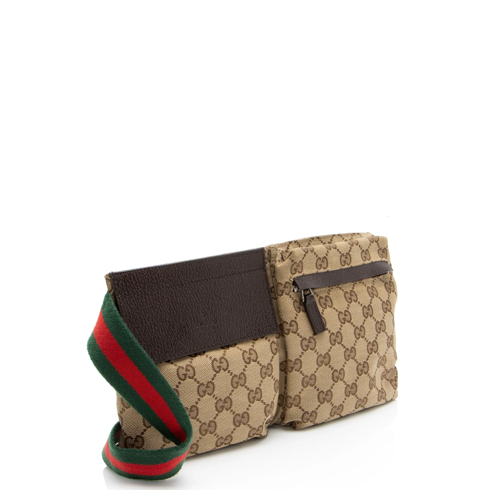 Gucci GG Canvas Double Pocket Belt Bag (SHF-AmXbhv)