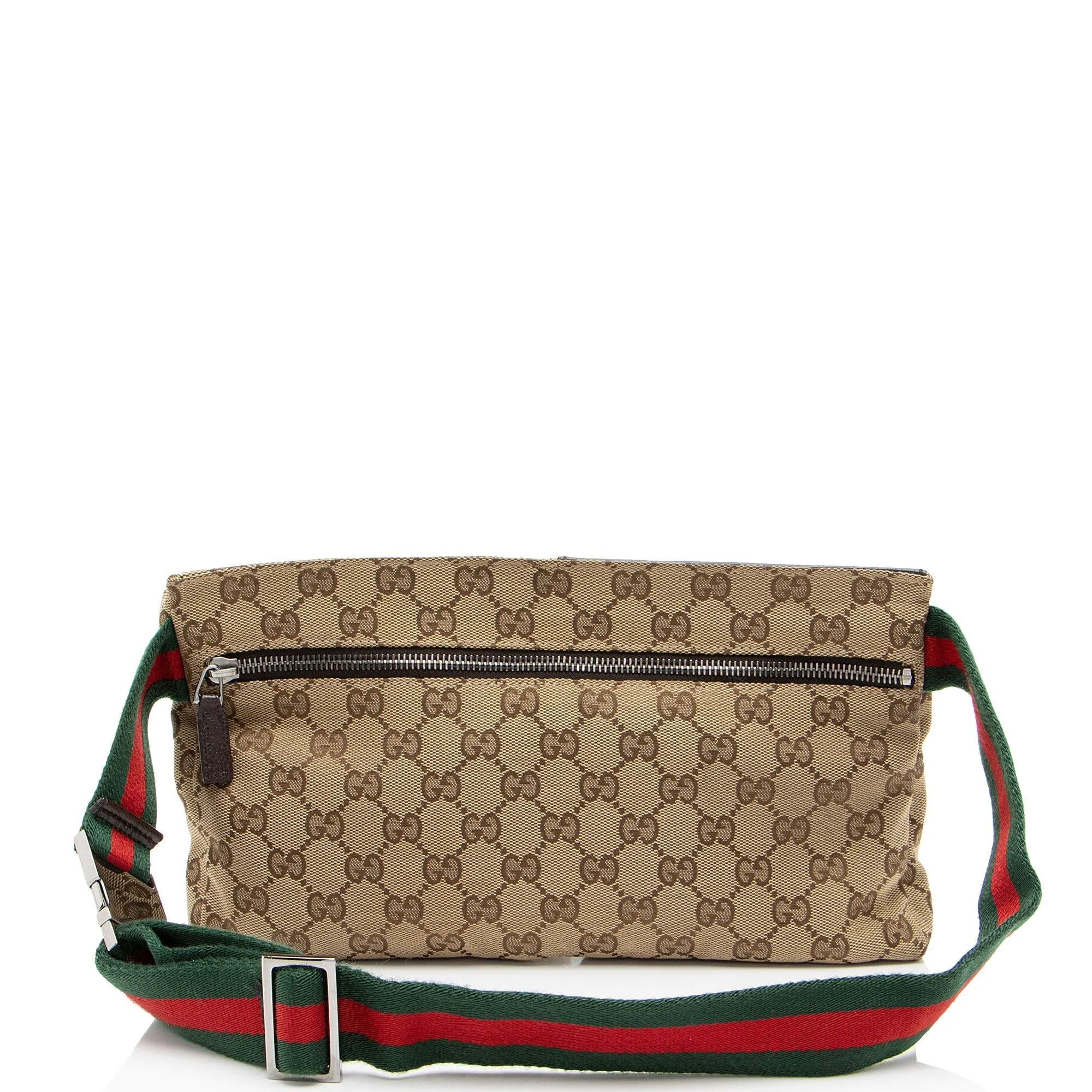 Gucci GG Canvas Double Pocket Belt Bag (SHF-AmXbhv)