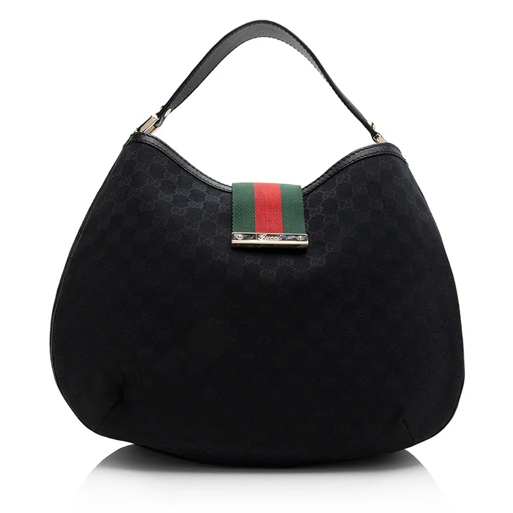 Gucci GG Canvas New Ladies Web Large Hobo (SHF-21483)