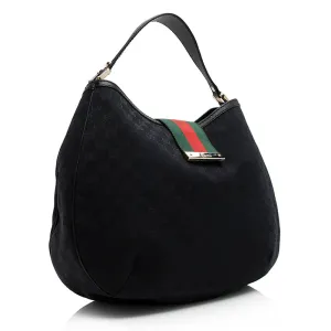 Gucci GG Canvas New Ladies Web Large Hobo (SHF-21483)