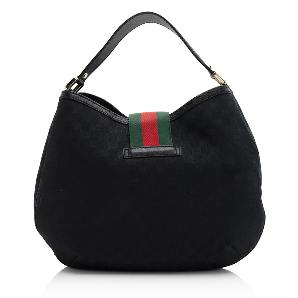 Gucci GG Canvas New Ladies Web Large Hobo (SHF-21483)