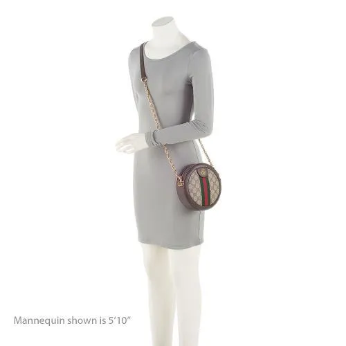 Gucci GG Supreme Ophidia Round Mini Shoulder Bag (SHF-8LEeSa)