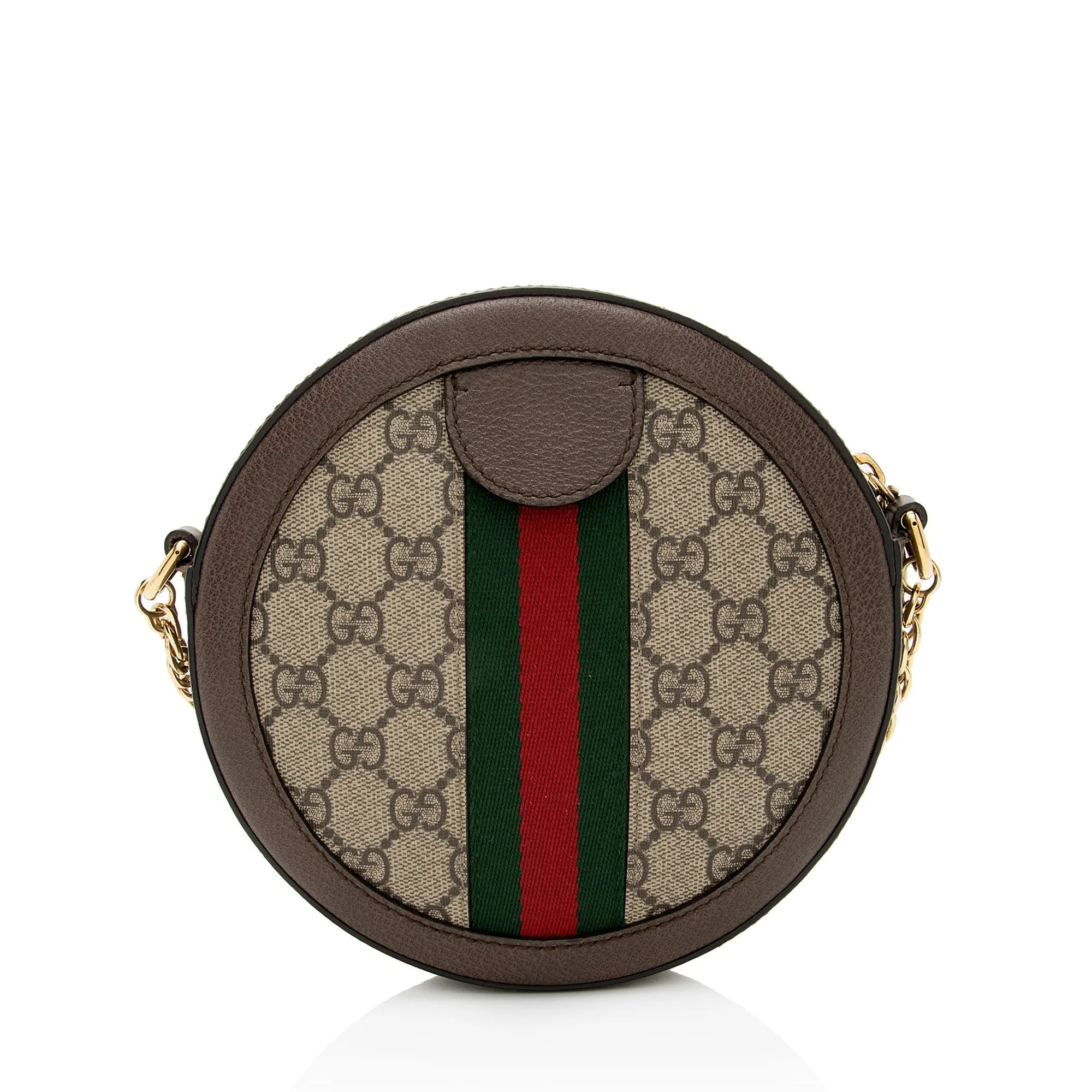 Gucci GG Supreme Ophidia Round Mini Shoulder Bag (SHF-8LEeSa)