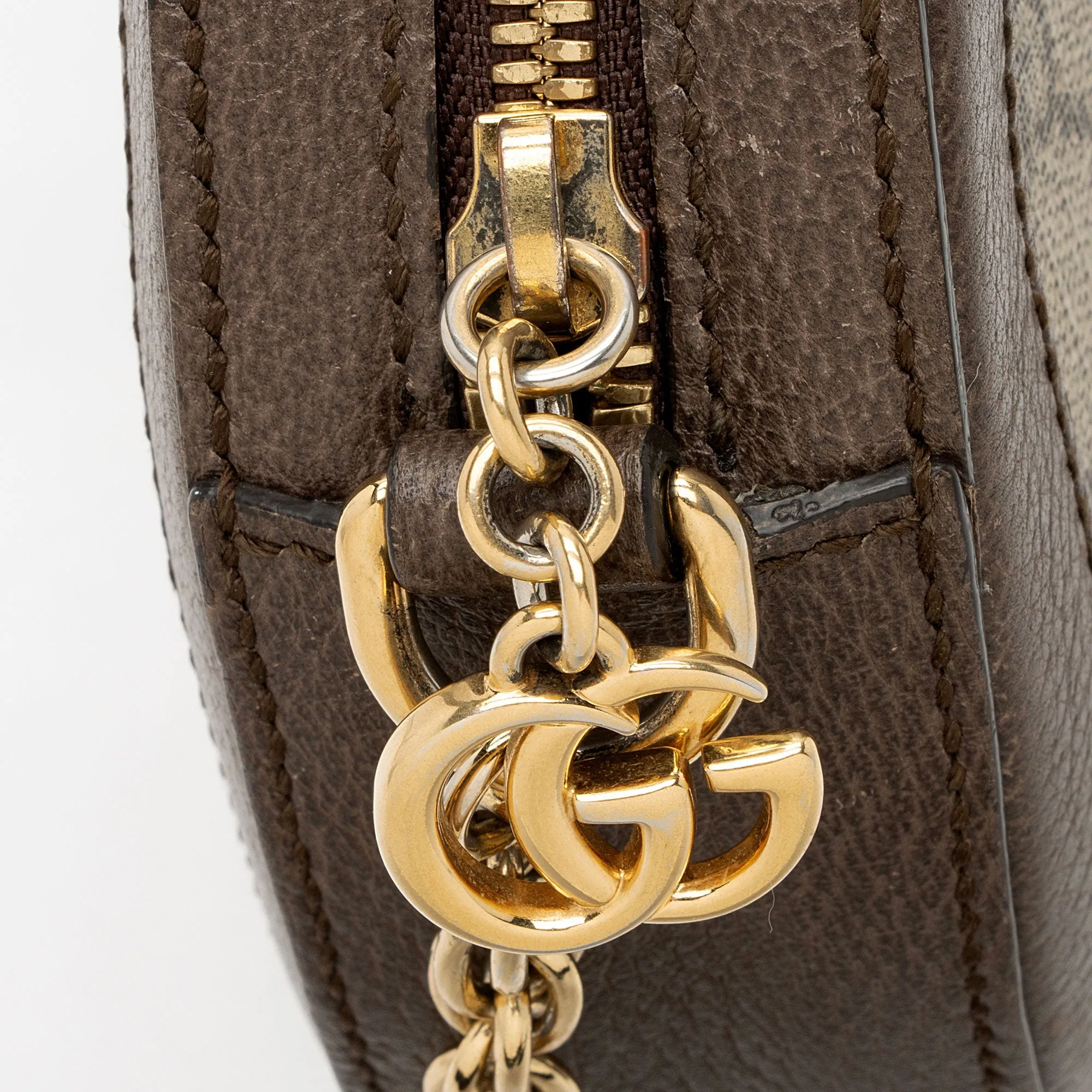 Gucci GG Supreme Ophidia Round Mini Shoulder Bag (SHF-8LEeSa)