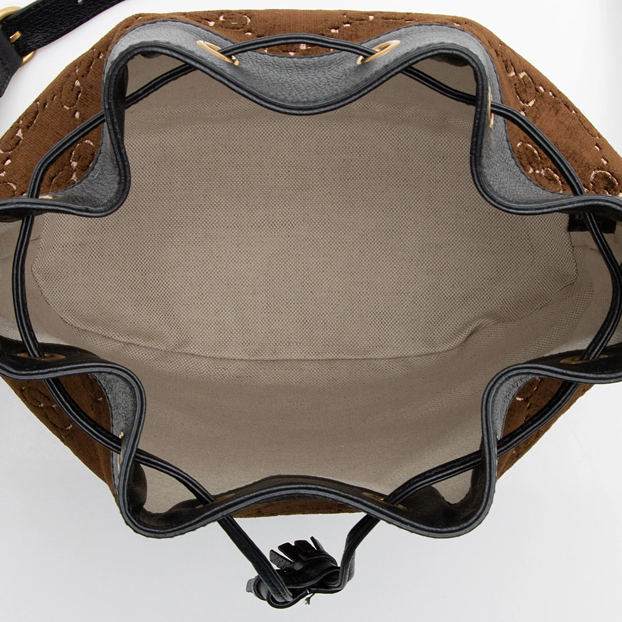 Gucci GG Velvet Web Bucket Bag (SHF-22988)