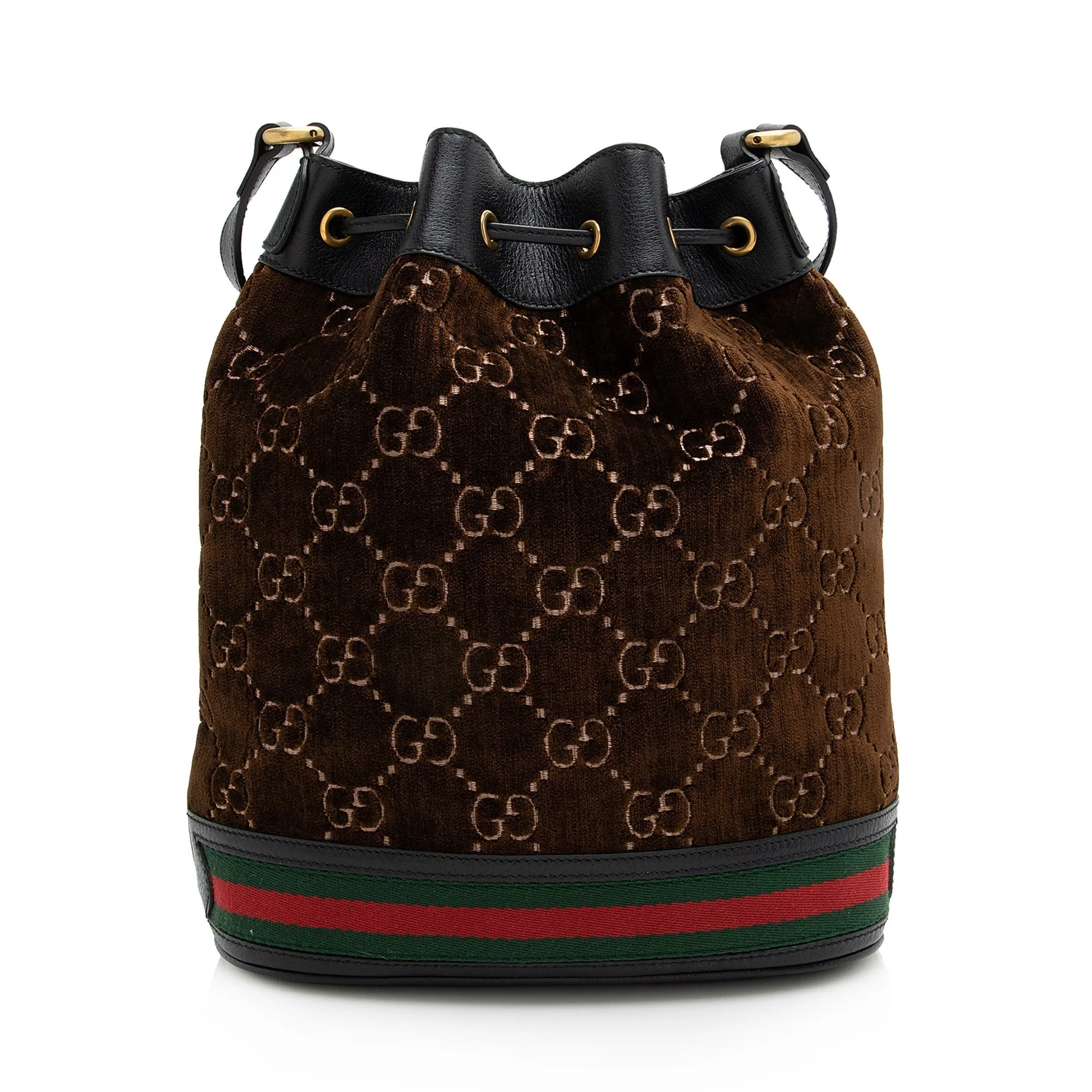 Gucci GG Velvet Web Bucket Bag (SHF-22988)