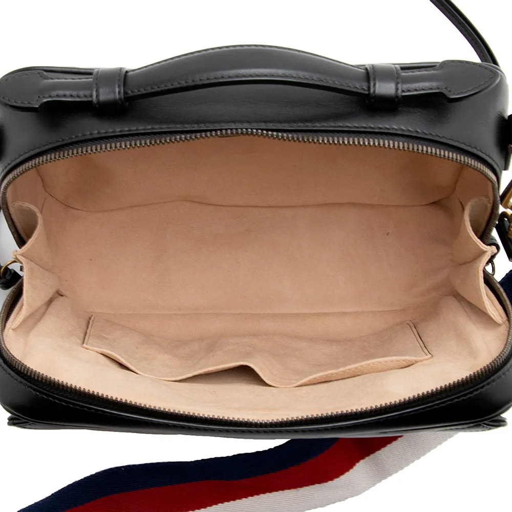 Gucci Matelasse Leather GG Marmont Top Handle Zip Around Small Shoulder Bag (SHF-21365)