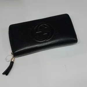 Gucci Preloved Leather Long Wallet 487 Black