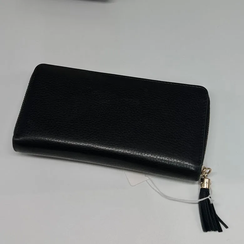 Gucci Preloved Leather Long Wallet 487 Black